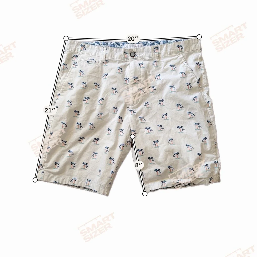 Denim & Flower Ricky Singh Mens 38 Shorts Blue Palm Trees Vacation Tropical